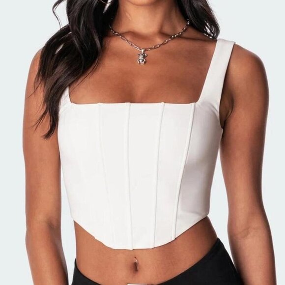 NWOT Edikted Isla Womens Corset Crop Top - Picture 1 of 7